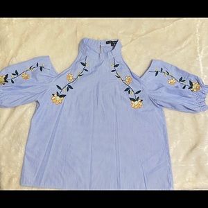 Striped Open Shoulder Top